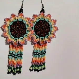 sunflower beaded earrings