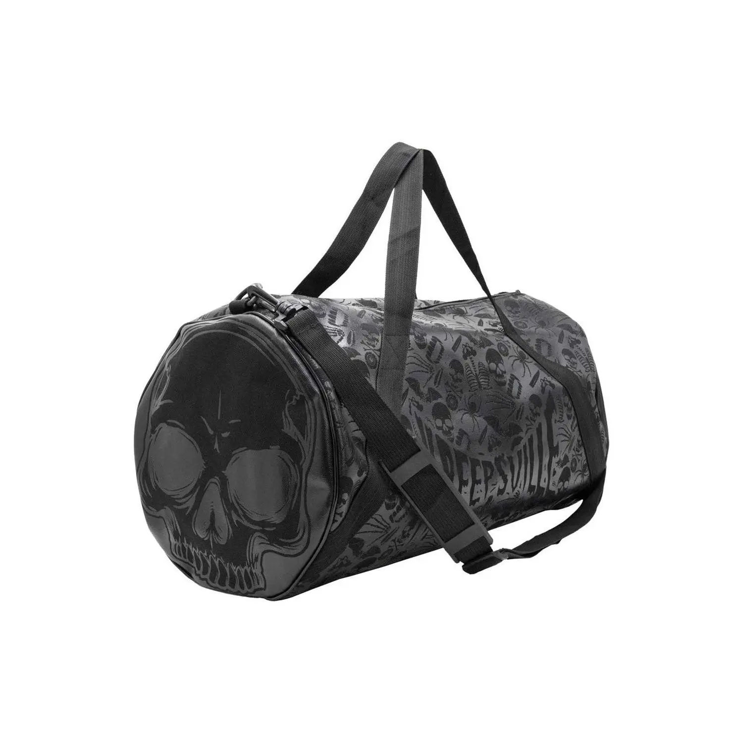 Skull Black Barrel Bag