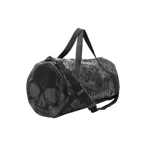 Skull Black Barrel Bag