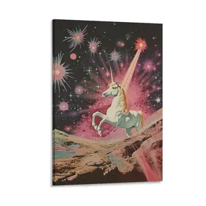 Magic Unicorn Poster Poster Canvas Wall Art For Bedroom Decor Bar Office Room Decor Gift
