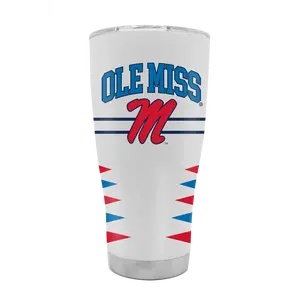 Ole Miss 30oz Portable Insulated Stainless Steel Tumbler, Retro Diamond-Cut Classic Temperature-Control Stainless Vacuum Flask Kitchen Drinkware, Classic Vacuum Flasks