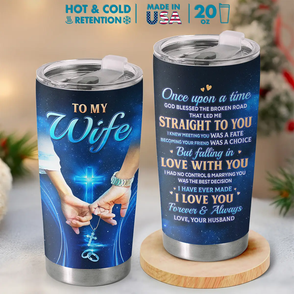 Gift - To My Wife 20Oz Tumbler, Religious Love Coffee Mug, Christian Gift For Wife From Husband, Anniversary Birthday Gift For Her Drinkware Flasks
