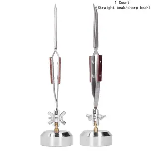 Cross Locking Jewelry Welding Tweezers, 1 Count Tweezers with Base 360° Rotation, Hand Tools for Jewelry Making, Home & Office
