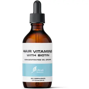 Biotin Liquid & Hair Growth  Oil Drops with Coconut Oil, Vitamin E & B6 for Hair, Skin, Nails & Immunity Support – Women's Health Supplement