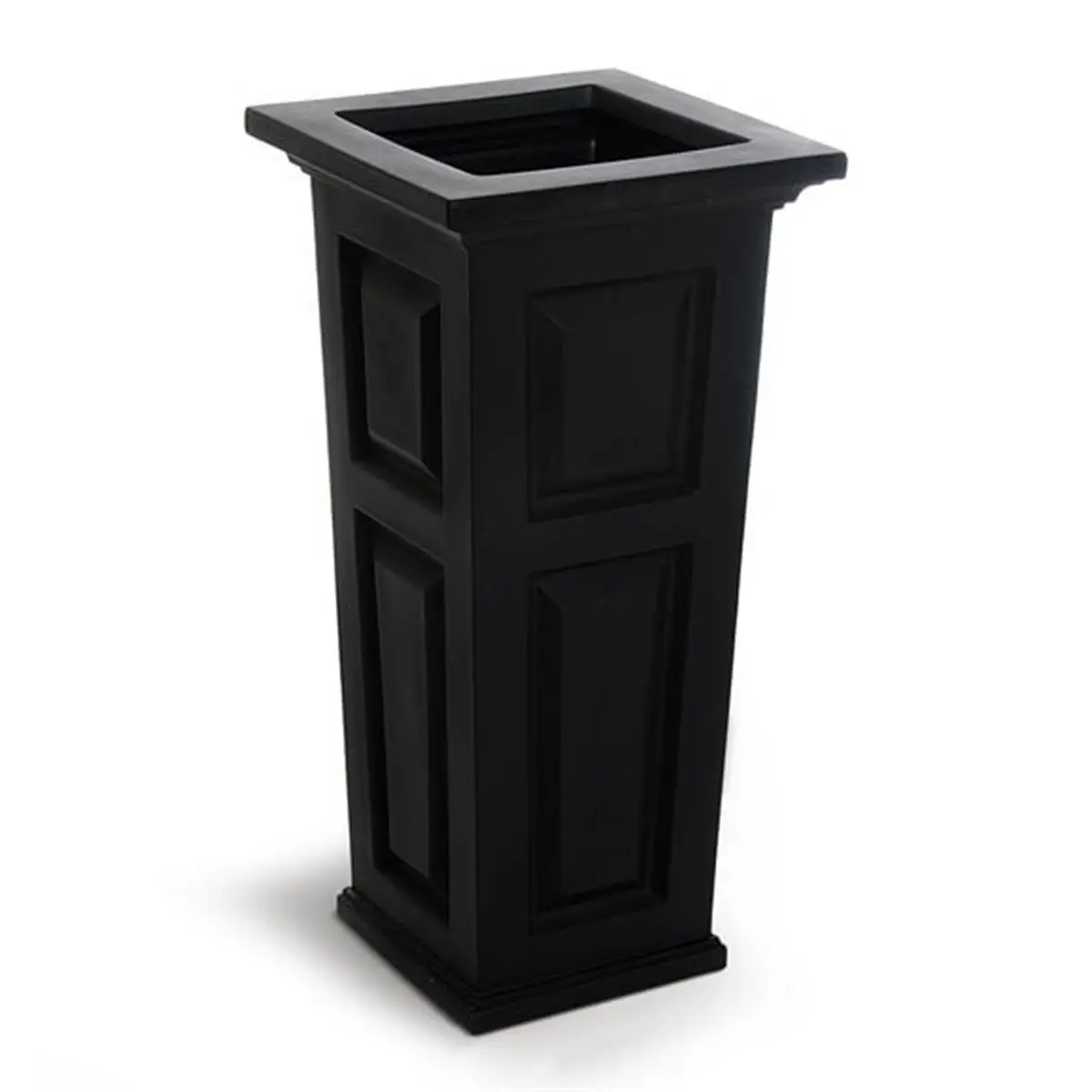 4833B Nantucket Tall Double Wall Flower Pot - Black, 10 gal, 15.5" H, 32" L, Garden Planter for Home Improvement & Garden Supplies, 10 Gallons