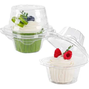 60 Pack Individual Plastic Cupcake Containers Stackable Deep Dome Cupcake Boxes Holders Cupcake Carrier