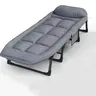 PRTYY Outdoor Folding Chair - Lightweight Portable Space-Saving Foldable Beach Chair Lounger with 6-Position Adjustable Backrest, High-Density Padded Cotton Body Curve Support, Side Pocket for Camping, Home Leisure