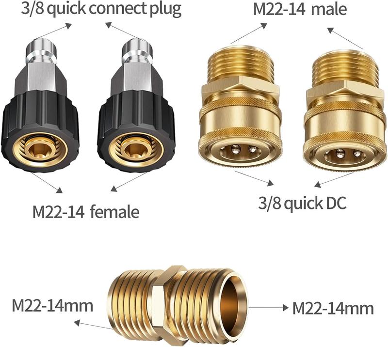POHIR Pressure Washer Hose 50FT*1/4, Kink Free 4000 PSI Power Washer Hose M22 14/15mm Thread Compatible, Flexible Extension Hose for Cleaning Jobs