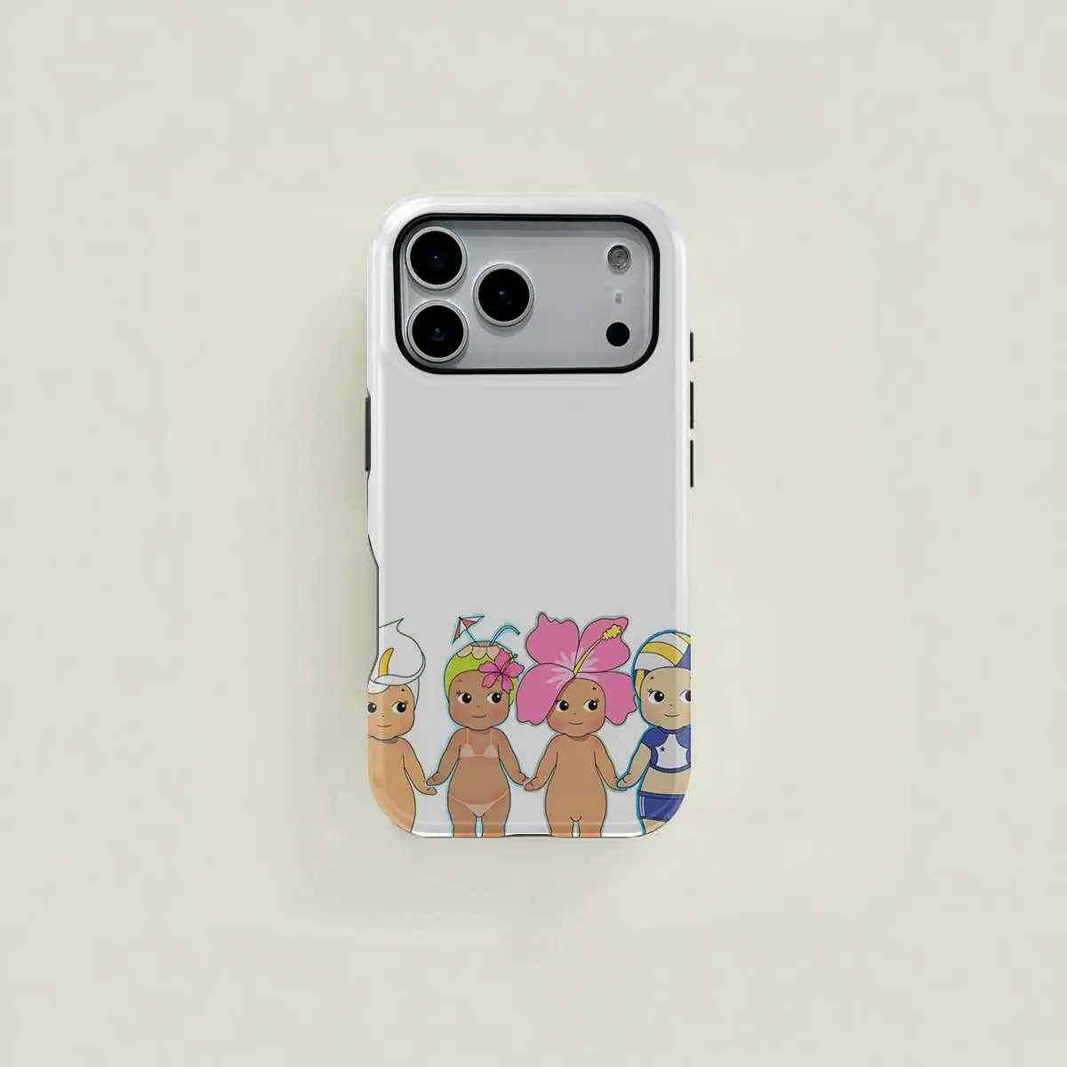 1 pc cartoon flower coconut head double layer protective case solid two-in-one protective case for iPhone 17 16 15 Pro 14 13 12 11 Pro Max