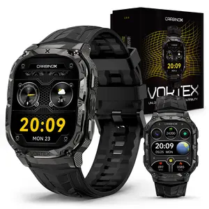 Carbinox Vortex Smart Watch Rugged Waterproof Bluetooth Fitness Tracker Compatible with Android & iOS Phone Devices Wearable Alloy Screen - Usb