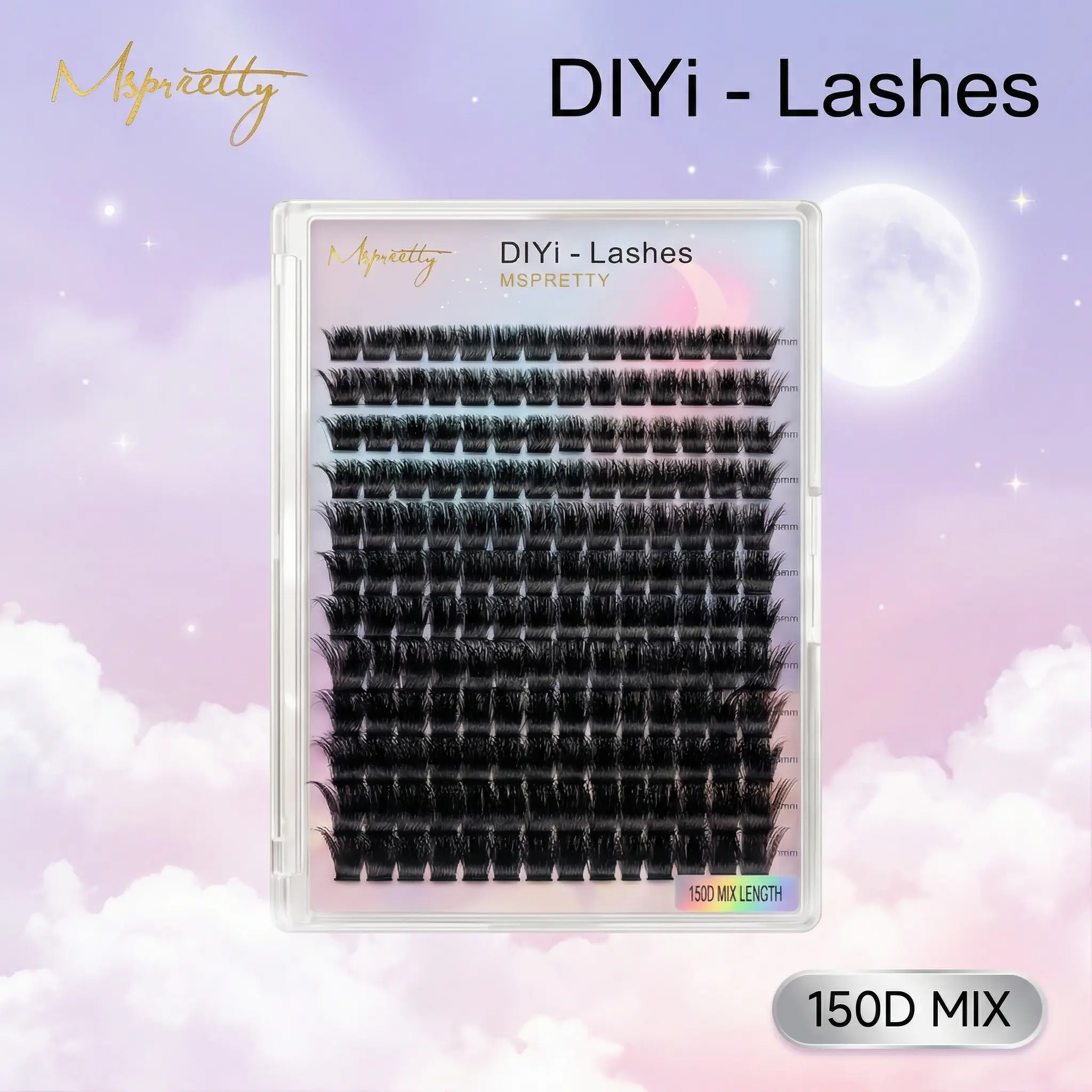 mispreetty Lashes Clusters, 150D 10-18mm D Curl 0.07mm DIY Fluffy Dramatic Eyelash Extensions, Beauty & Personal Care Makeup Products, 0.07 Mm