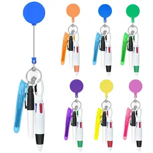 Nurse Set (1 Count/3 Counts), Including Permanent Marker, Retractable Ball Pen, Highlighter, Badge Clip and Nurse Badge Reel, Identification Badges & Supplies for Nurse