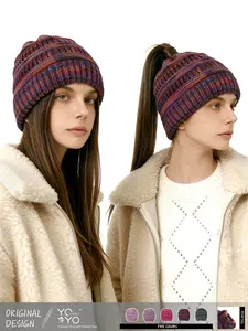 Original design, stylish and versatile: tie a ponytail, wear a knitted hat, a top-hat with exposed braids, or a woolen hat for warmth and protection in autumn and winter.
