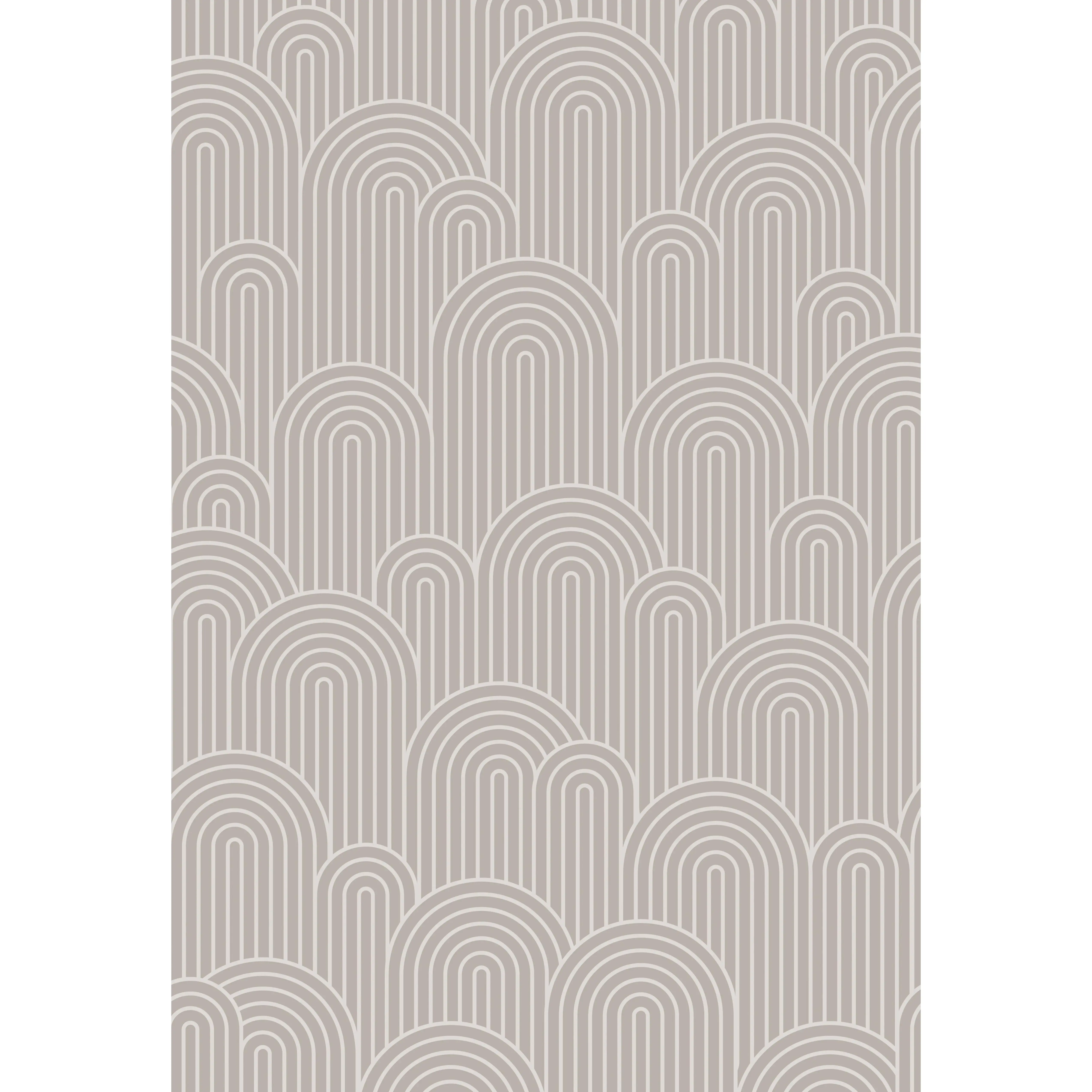 Wallpaper Panel 16" x 24" – Taupe Curves Design, Peel & Stick, Removable, Water-Resistant, 8-Panel Pack for Accent Walls & Furniture Upgrades