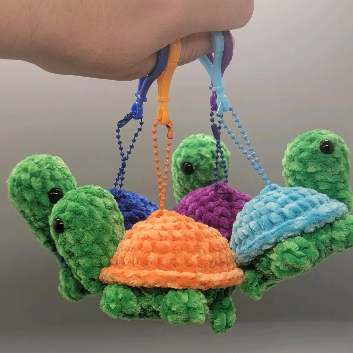 Crochet Tortoise Keychain, Backpack buddy