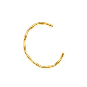 Bamboo Bangle - Stainless Steel Gold Plated 18k