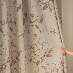 1pc Vintage Floral Curtain for Living Room and Sliding Doors, Casual Home Decor, Garden Style Drapes, 1pc Curtains, Window Curtain