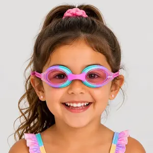 AQUAFARI Kids Swim Goggles Ages 4–12 Years | Anti-Fog UV Swim Goggles for Boys & Girls | Comfort Fit, Adjustable Bungee Strap & Hard Case