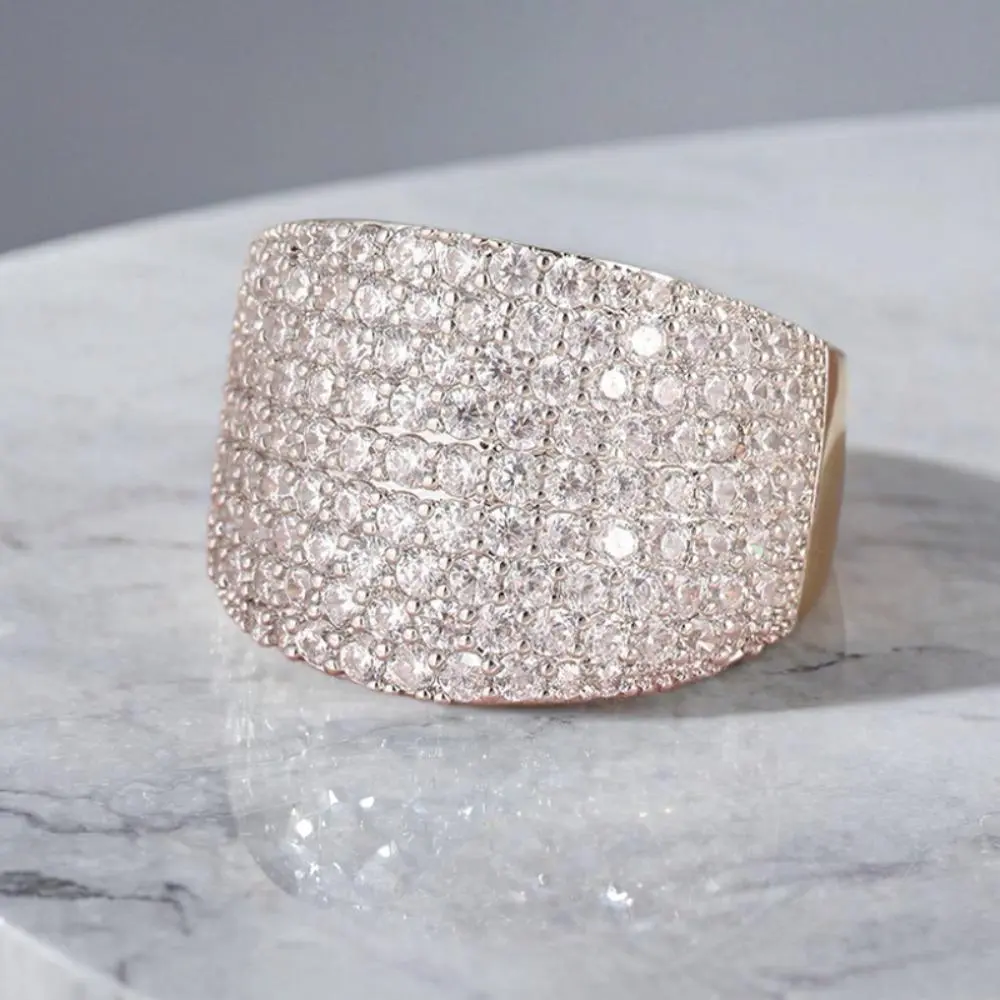 1 Piece Women's Wide Band Statement Ring with Dazzling Synthetic  Suitable for Proposal Engagement Wedding Daily Party Valentine's Day Christmas Unisex Fashion Accessory Artificial Gemstone Ring rings for women
