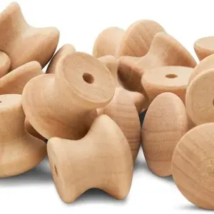 Wooden Knobs 3/4-inch Unfinished Small Pack of 25 Cabinets, Dressers, Drawer Pulls, Furniture Replacement