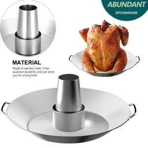 Minteem Upgraded Beer Can Chicken Holder for Grill - BBQ Poultry Roaster Stand, Large Barbecue Rack, Perfect Indoor/Outdoor Grilling Tool for Tender Roasted Meat