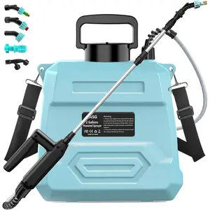 Battery powered garden sprayer 2 gallon 74v powerful electric backpack sprayer weed yard lawn sprayer with 5 mist nozzles retractable wand adjustable strap for lawn garden yard