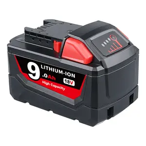 Replacement for Milwaukee M-18 Battery 9.0Ah High Output Compatible with Milwaukee 18V Battery 48-11-1880 48-11-1850 48-11-1860 and 18 Volt Cordless Power Tools