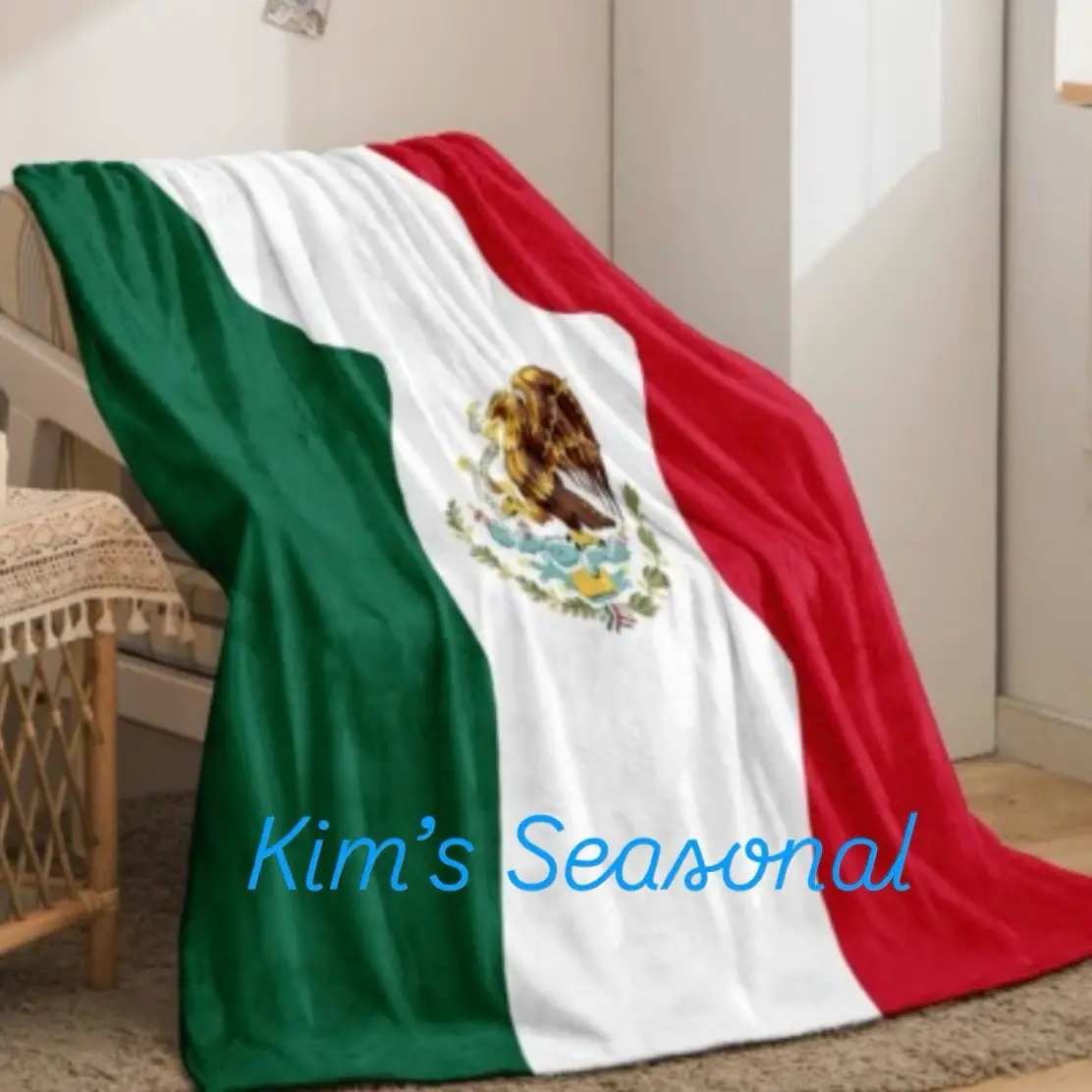 Mexico Throw Size Blanket - 51 x 63 Inches mexican blanket blanket Lightweight Flannel