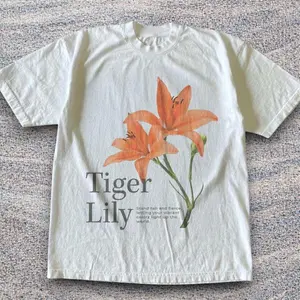Tiger Lily Floral Graphic T-Shirt – Vintage Botanical Flower Tee, Aesthetic Nature Shirt, Soft Casual Unisex Top, unisex shirt, gift, crewneck