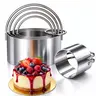 5-P Stainless Steel Round&Square Biscuit Cutter Set with Handles - Professional Baking Tools Mini Flanes, Dessert, Cookie Molds Cookie Decorating Kit