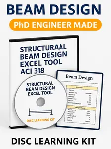 PhD Engineer Made Structural Beam Design Excel Tool – ACI 318 – Flash Cards & Compact Disc