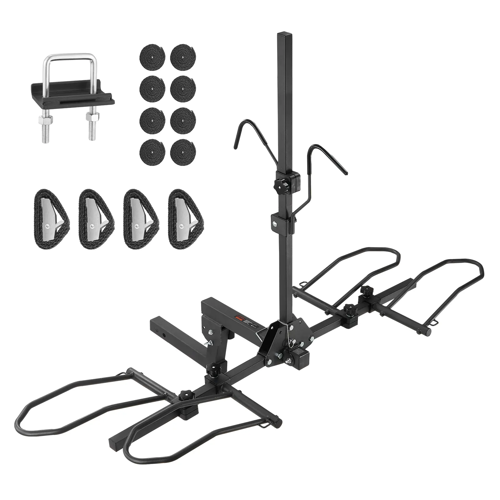【BackToSchool】VEVOR Hitch Mount Bike Rack, 2-Bike Platform Style, 160 LBS Max Capacity Bike Rack Hitch for 2-inch Receiver, Titling and Folding Bike Carrier with Tires up to 5" Wide, for Car, SUV, Truck, RV
