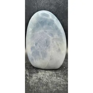 Blue calcite free form! 1.6 pounds, 4.5 inches tall, 3.5 wide