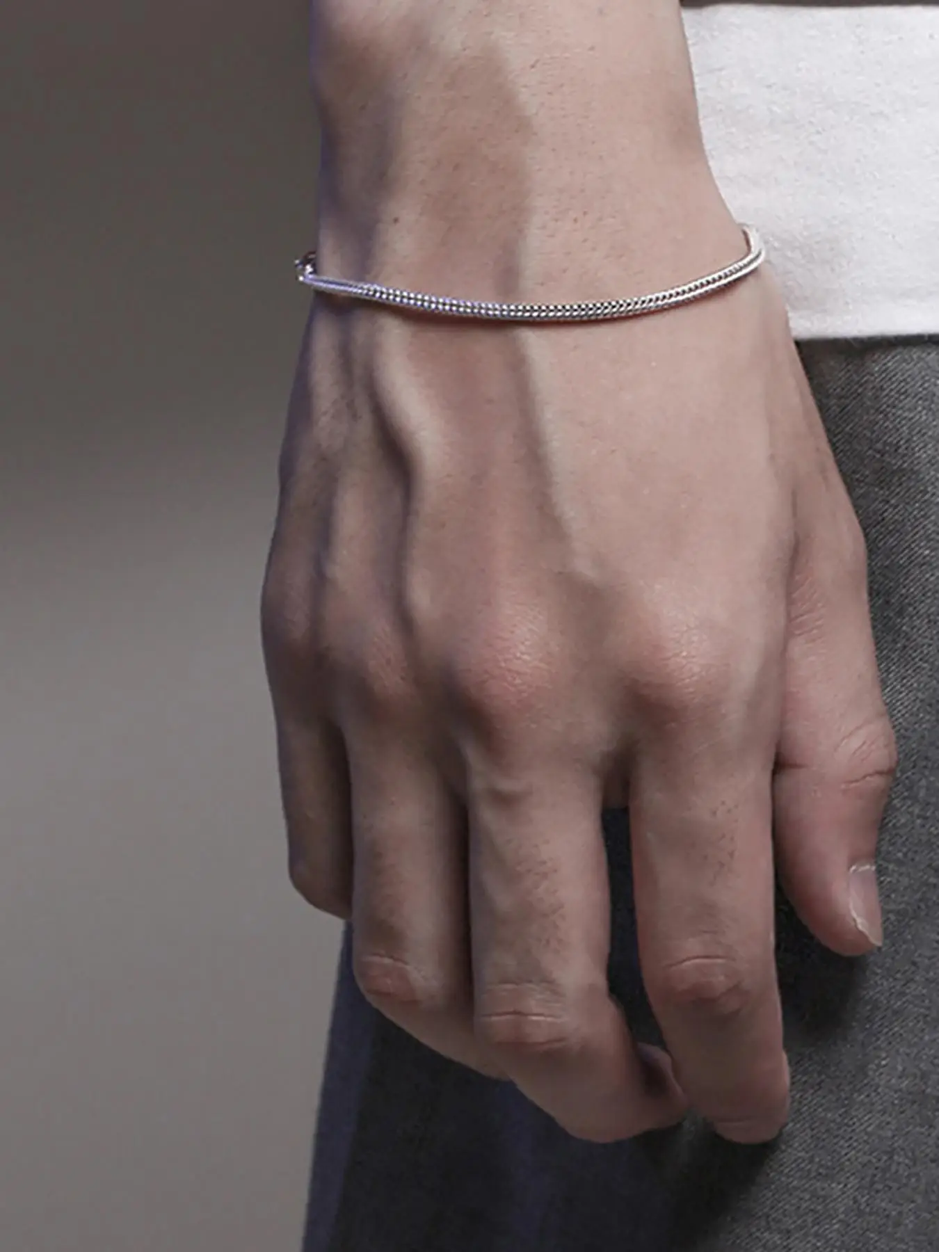 Men's Simple Plain Stainless Steel Link Bracelet, Fashion Jewelry for Party, Daily Clothing Decor, Trendy All-match & Exquisite Jewelry for Birthday G