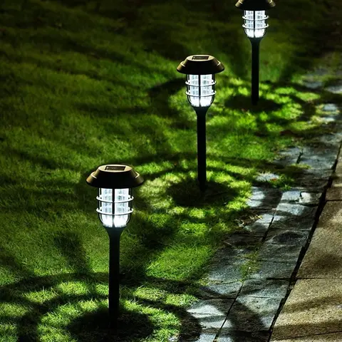 8 Pack(Cold White) Solar Lights for Outside, Solar Outdoor Path Lights, Garden Lights Waterproof, Solar Powered Landscape Lighting for Yard, Garden, Pathway, Patio, Porch, Walkway, Driveway。
