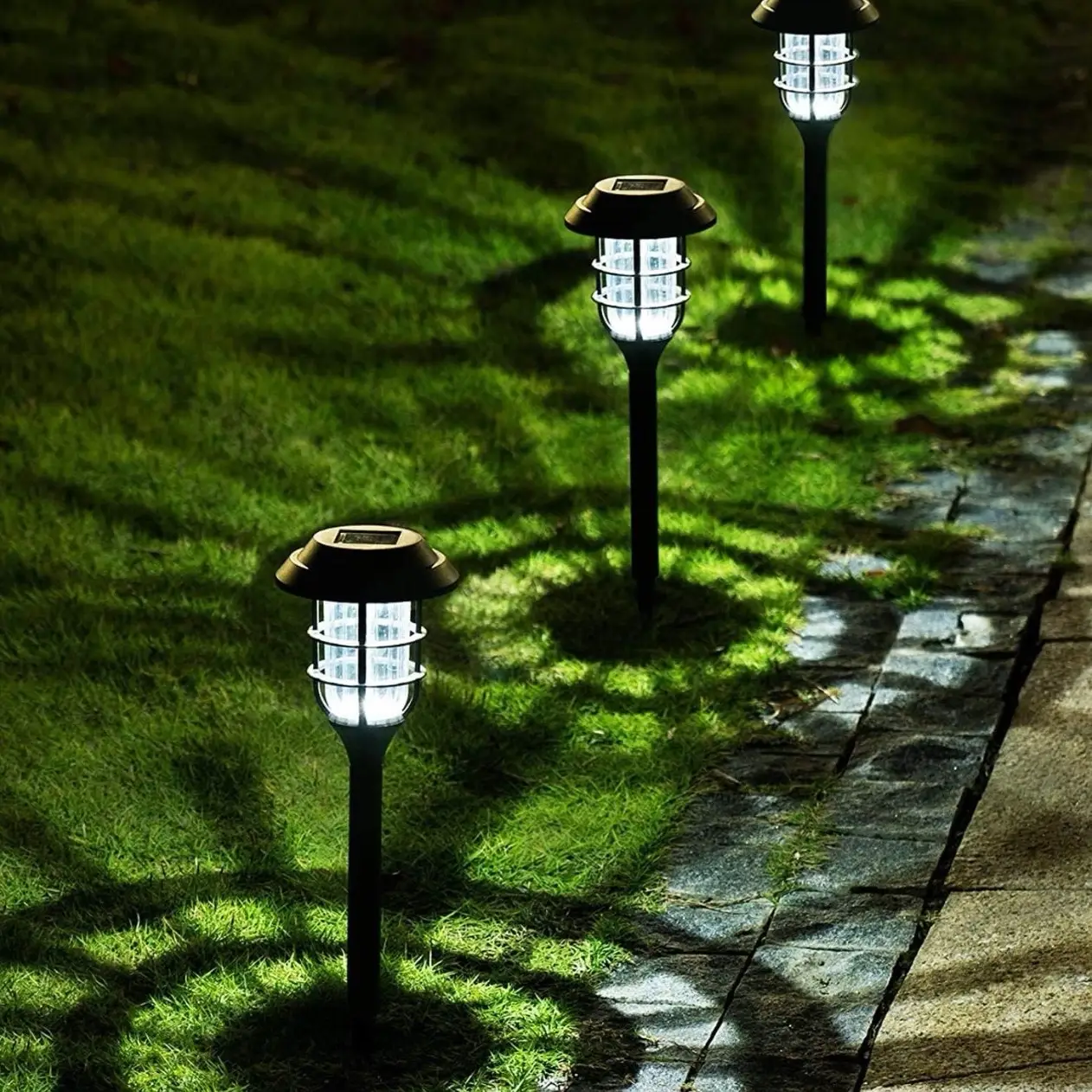 8 Pack(Cold White) Solar Lights for Outside, Solar Outdoor Path Lights, Garden Lights Waterproof, Solar Powered Landscape Lighting for Yard, Garden, P