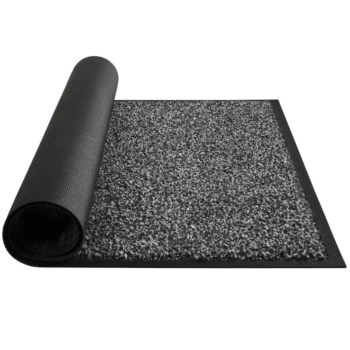 Dirt Trapper Door Mat for Indoor&Otdoor,  Black&Gray, Washable Barrier Door Mat, Heavy Duty Non-Slip Entrance Rug Shoes Scraper, Super Absorbent Front Door Mat Carpet