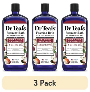 (3 Pack) Dr Teal'S Foaming Bath with Pure Epsom Salt, Shea Butter & Almond, 34 Fl Oz PDC Brands