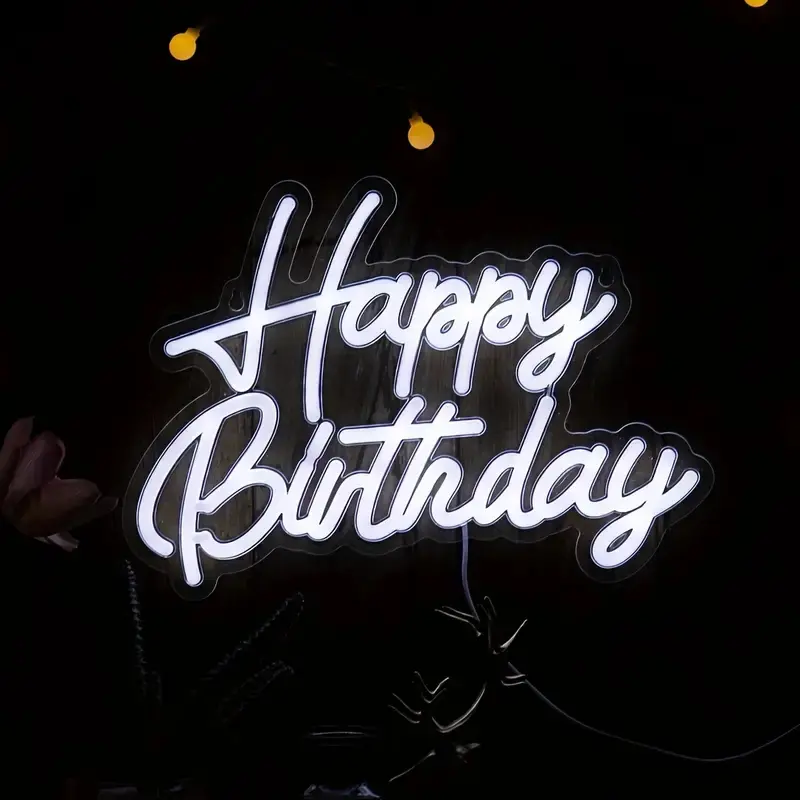 Reusable LED Neon Birthday Sign, USB-Operated Novelty Neon Lighting ...