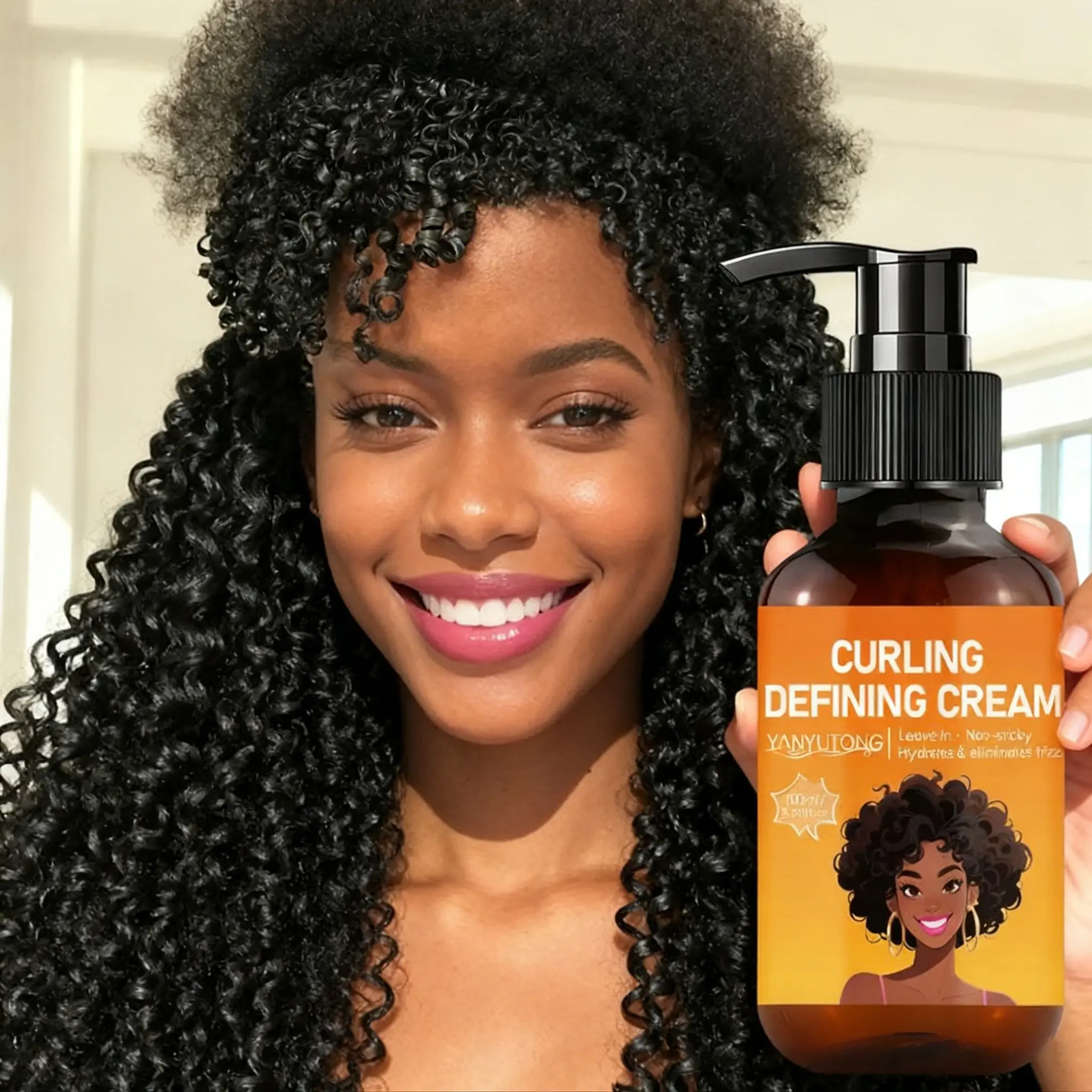 100ML Curl Care Cream Balm Moisturizer, Anti-Frizz Elastic Volume, Deep Conditioning, Moisturizing Hydrating Styling, Suitable for Wavy Curly Hair, Unisex, Curly Haircare
