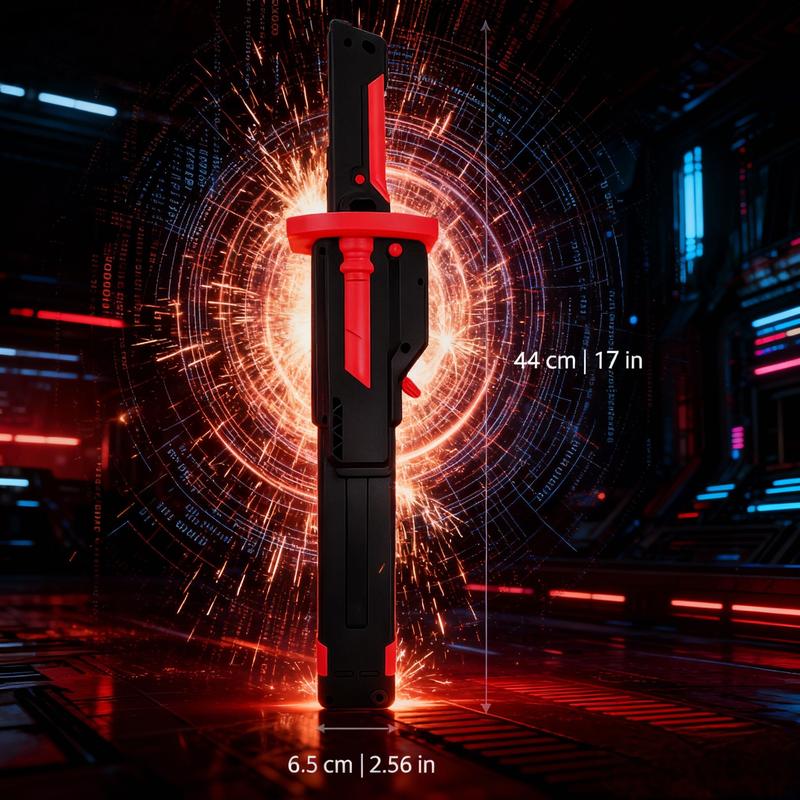 US In Stock DKD Cyberpunk SparkBlade Lightsaber Toy 17" with Sound & Fog, Seven-Color Streaming Lights, Type-C Rechargeable for Rave, Cosplay & Display, Immersive Experience, Neon Design demonslayer