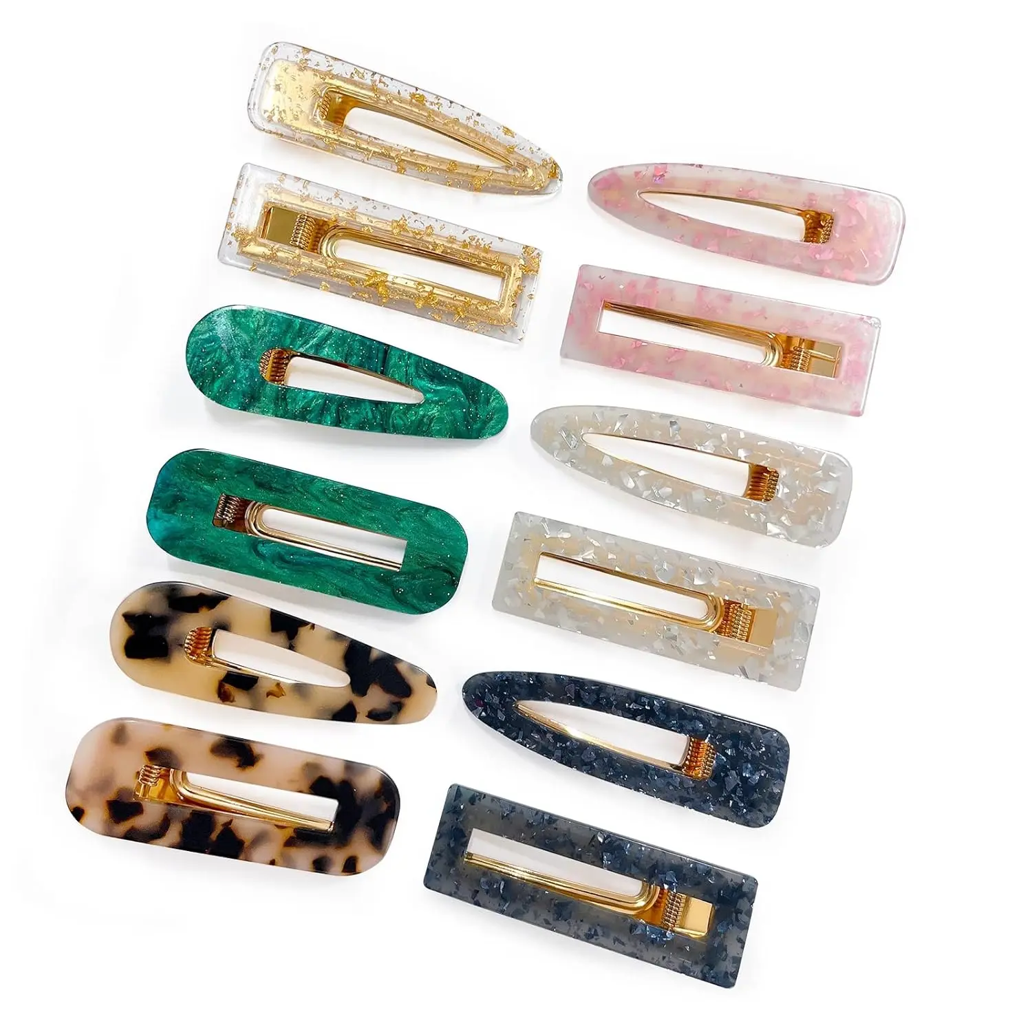 12 count   Marble Hair Clips Set, Decorative  Hair Barrettes Sweet Decorative Bobby Pins Hairpin Headwear Hair Accessories Headwear for Women and Girls