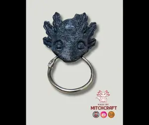 Flexi Axolotl Keychain (Black w/Blue Glitter)