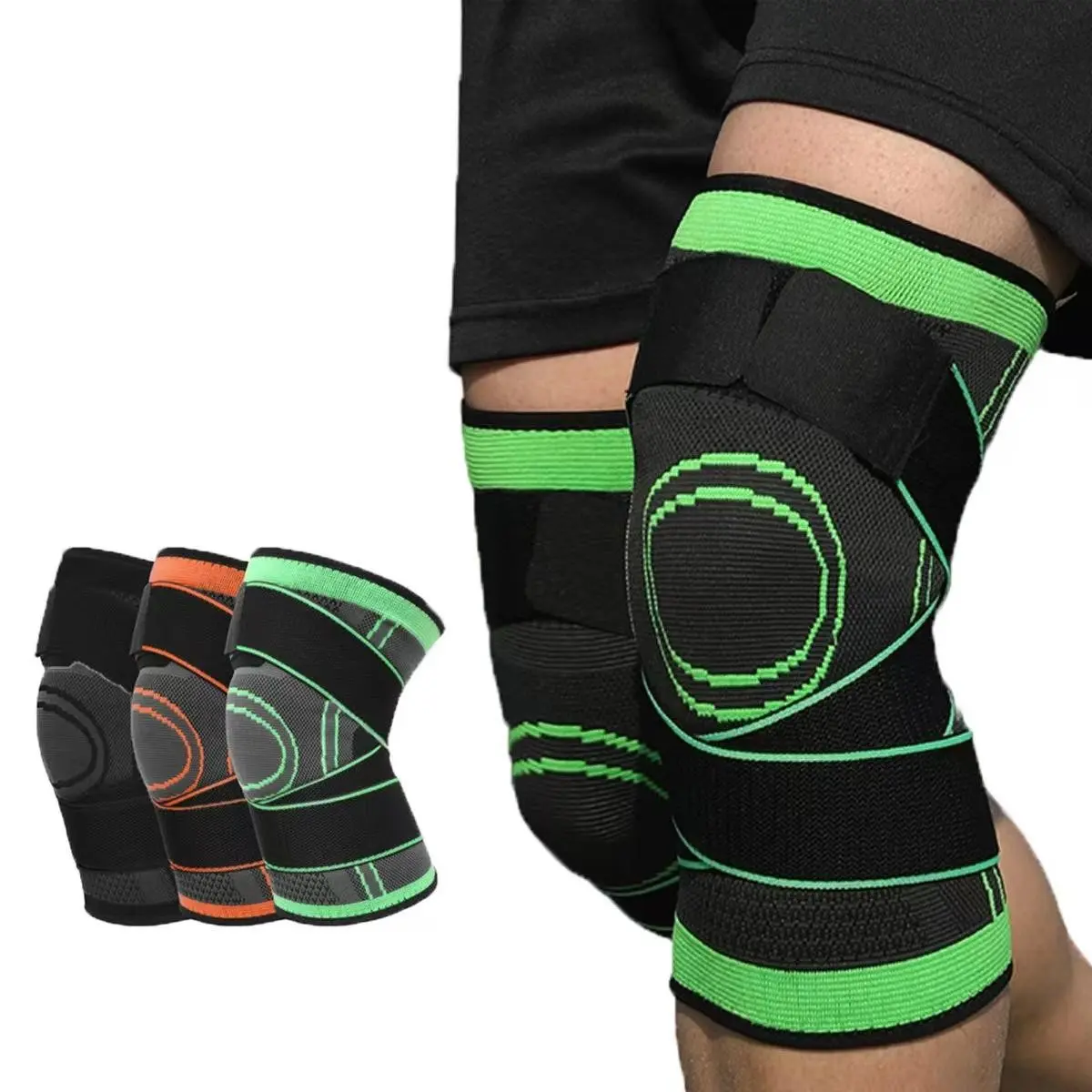 Sports Knee Brace for Gym, Elastic Compression Support, Adjustable Non-Slip Strap, Ideal for Running and Cycling, Sports Training Gear, Runners Knee Brace