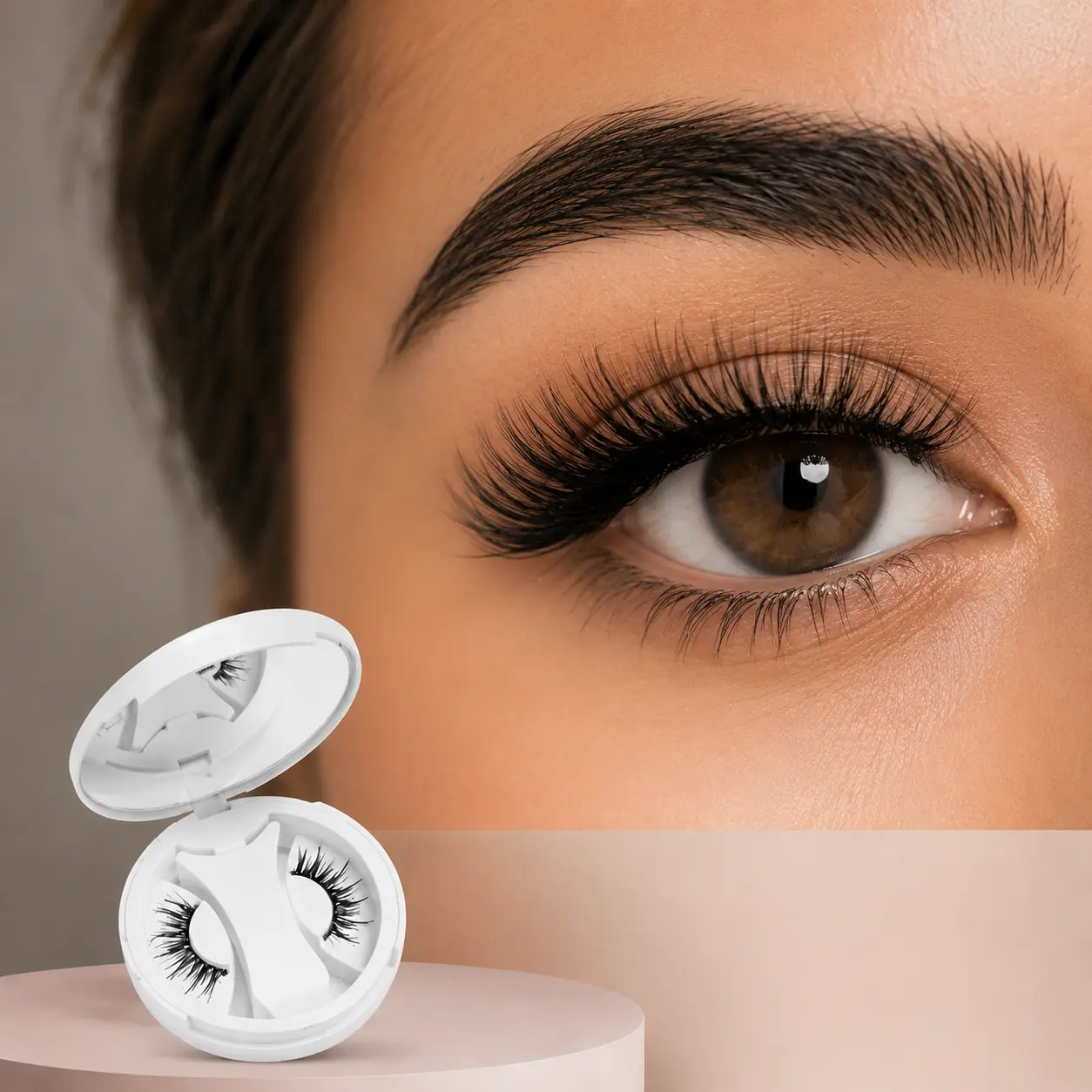 Magnetic Eyelashes and Eyeliner Kit, 5 Pairs of Soft Reusable False Lashes, No Glue Application, Natural Looking Cosmetic Set with Applicator
