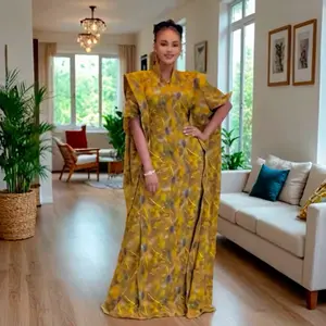 New Fashion Dress - Casual Women's Outfit in Yellow with Short Sleeves and Flowing Design - Womenswear
