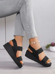 Women's Wedge Heel Thick Sole Open Toe Platform Sandals, Fashion Beach Shoes, Comfortable Summer Footwear, Casual Style, Classic Roman Sandals, 2026 Model
