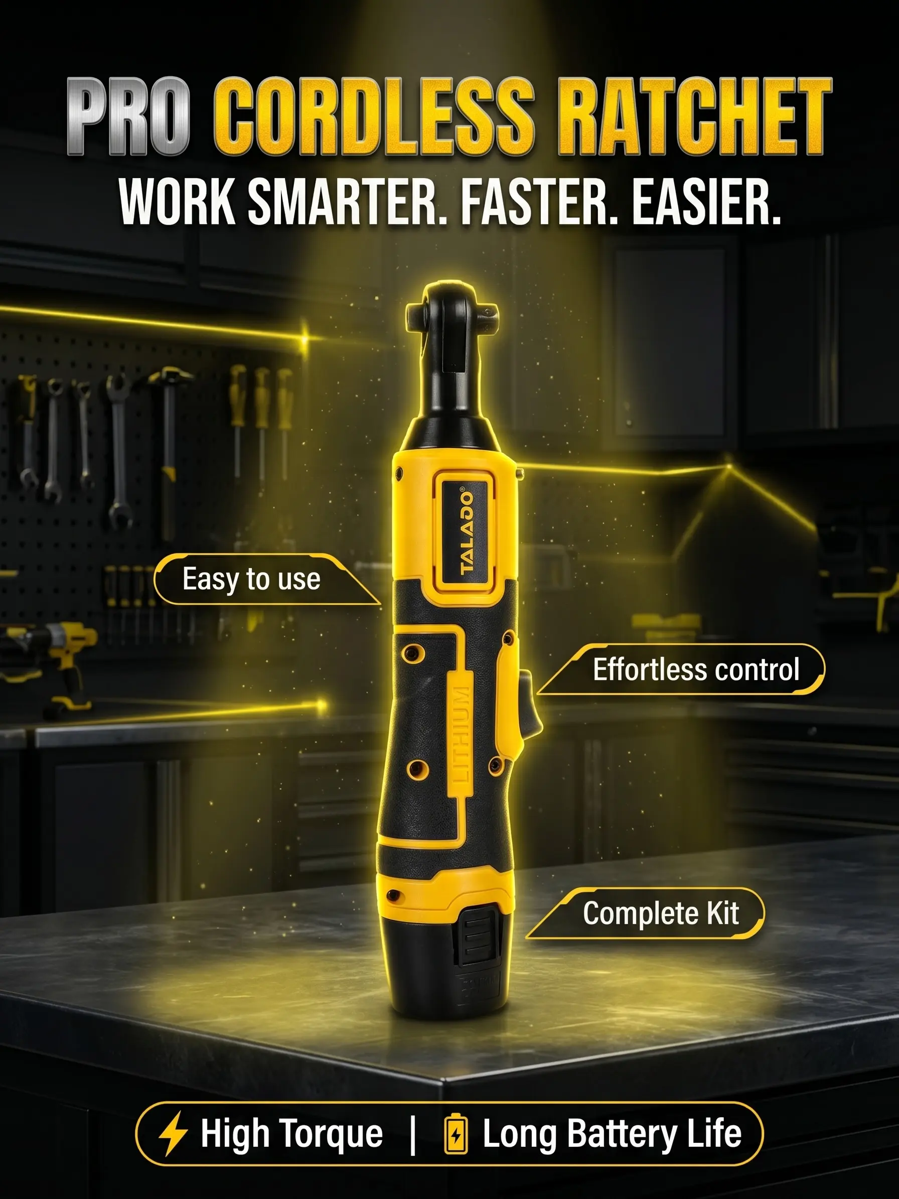 12V Cordless High-Torque Impact Wrench and Ratchet Wrench Set - Nut Remover, Car Repair Power Tools for Auto Maintenance, DIY Projects