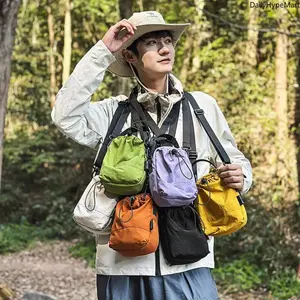 2-in-1 Lightweight Crossbody Water Bottle Holder Bag - Sling Pouch with Phone Pocket for Outdoor Activities, Crossbody Bag