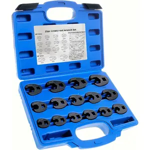 Crows Foot Wrench Set 15 count Metric Crows Foot Wrench Sizes 8mm-24mm for 3/8" and 1/2" Drive Ratchets Extenders